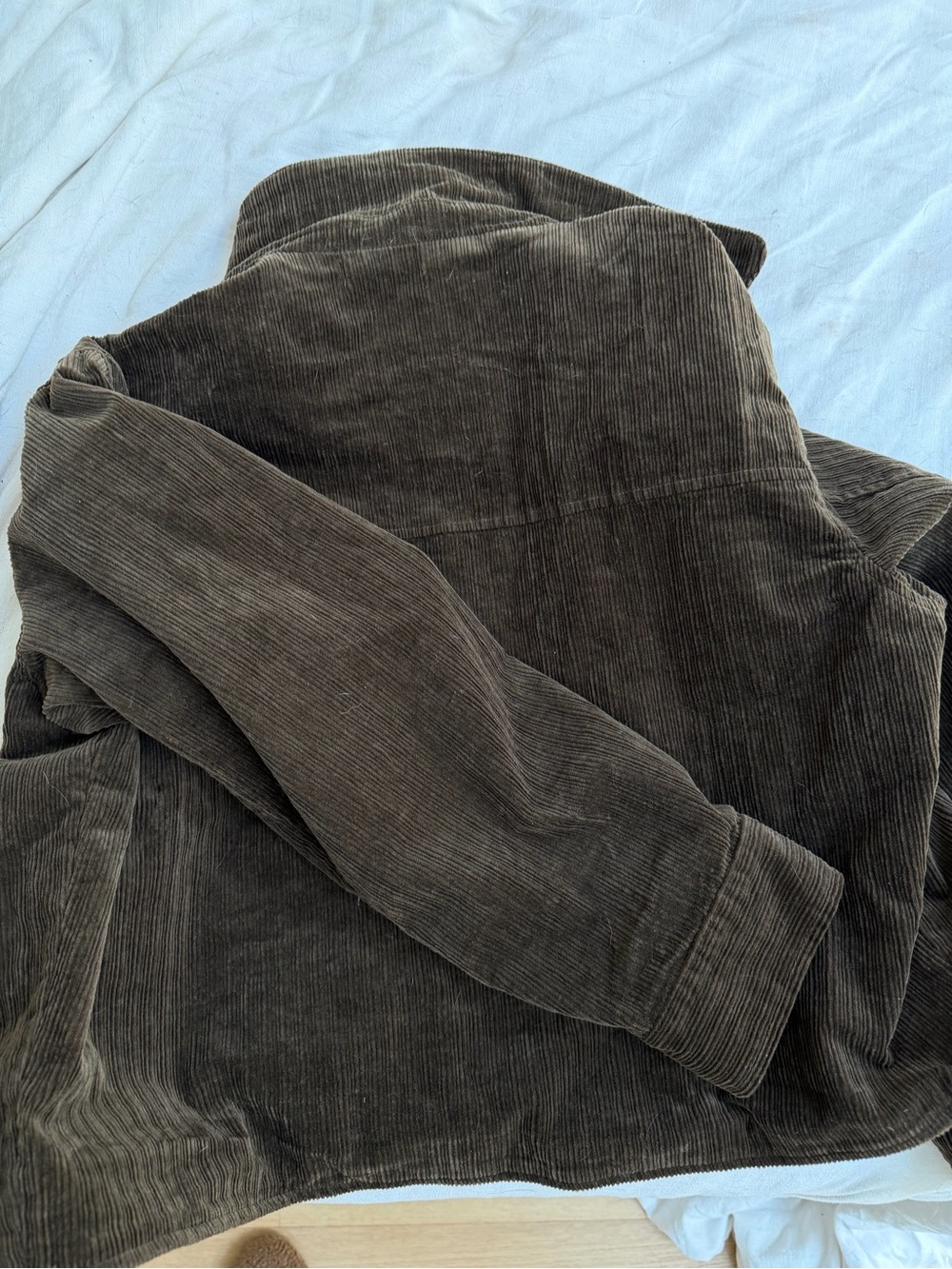 12th Tribe Brown Corduroy Zip Bomber Jacket - Picture 3 of 4